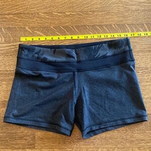 LuLuLemon Black-Floral Bike Shorts